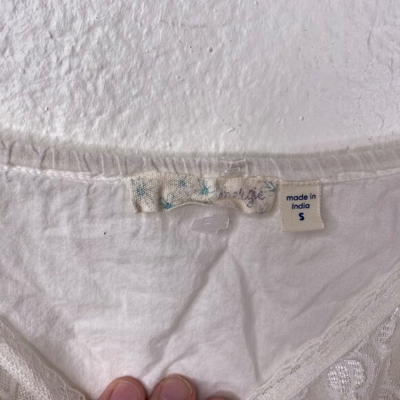 Vtg Energie Milkmaid Fairy Whimsigoth Boho Y2K Top Lace Ruffle Flowy White Sz S - Picture 3 of 10